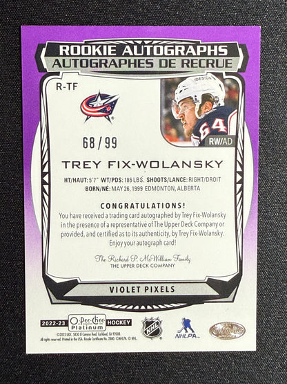 68/99 | Trey Fix-Wolansky Rookie Autographs [Violet Pixels]