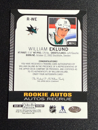 William Eklund #R-WE Rookie Autos