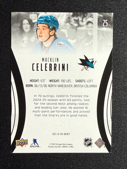 428/999 | Macklin Celebrini #25 FINITE