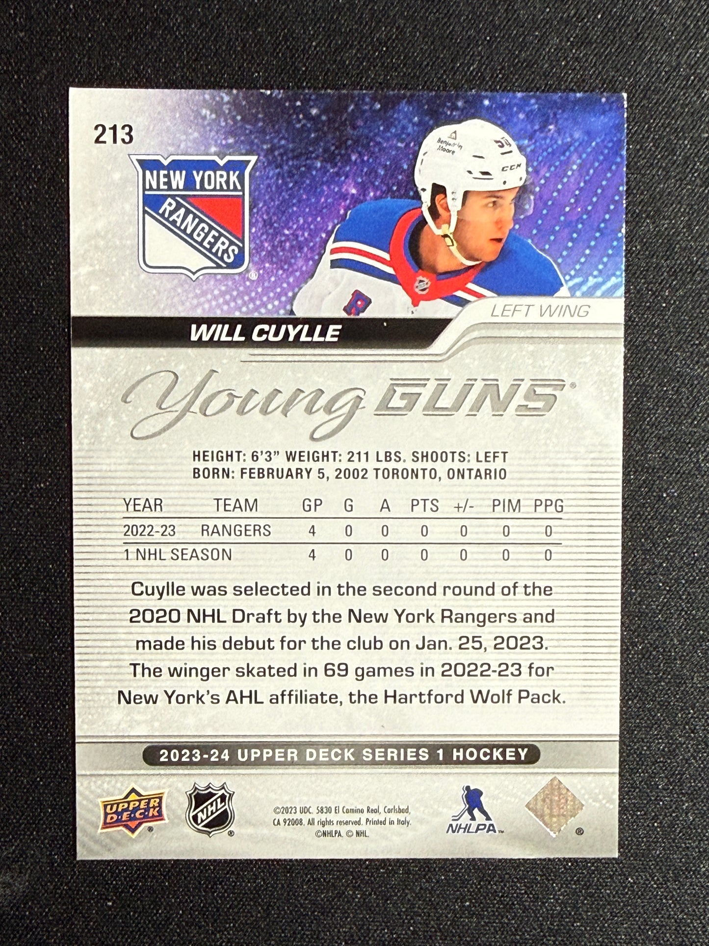Will Cuylle #213 Young Guns [Silver Outburst]