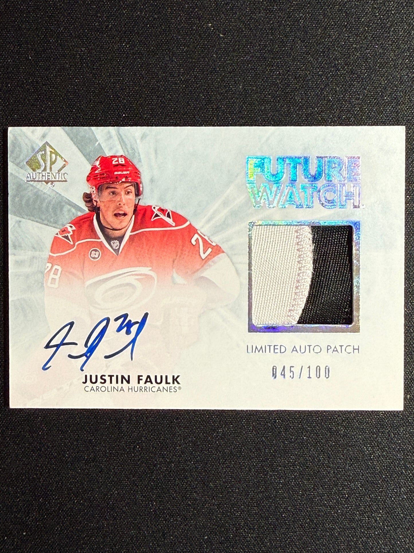 45/100 | Justin Faulk #257 Limited Auto Patch