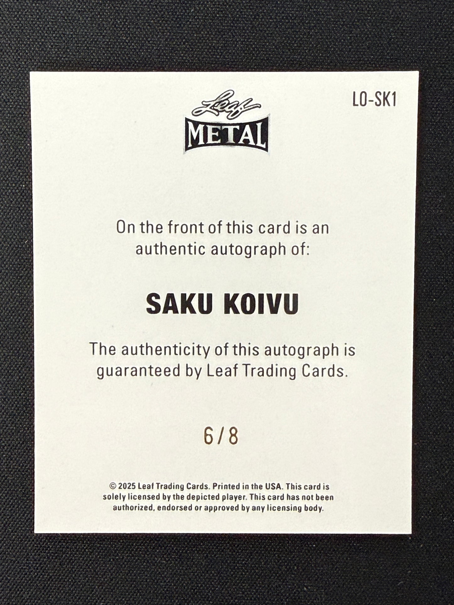 Saku Koivu 2025 Leaf Metal 6/8