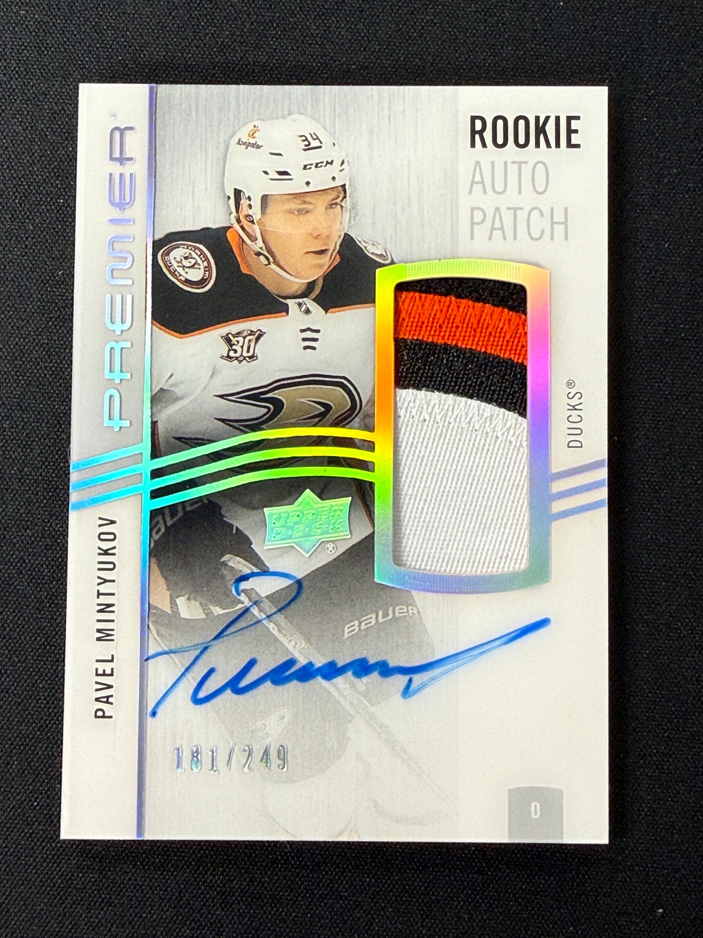 Pavel Mintyukov 23-24 Premier Hockey Rookie Auto Patch 181/249