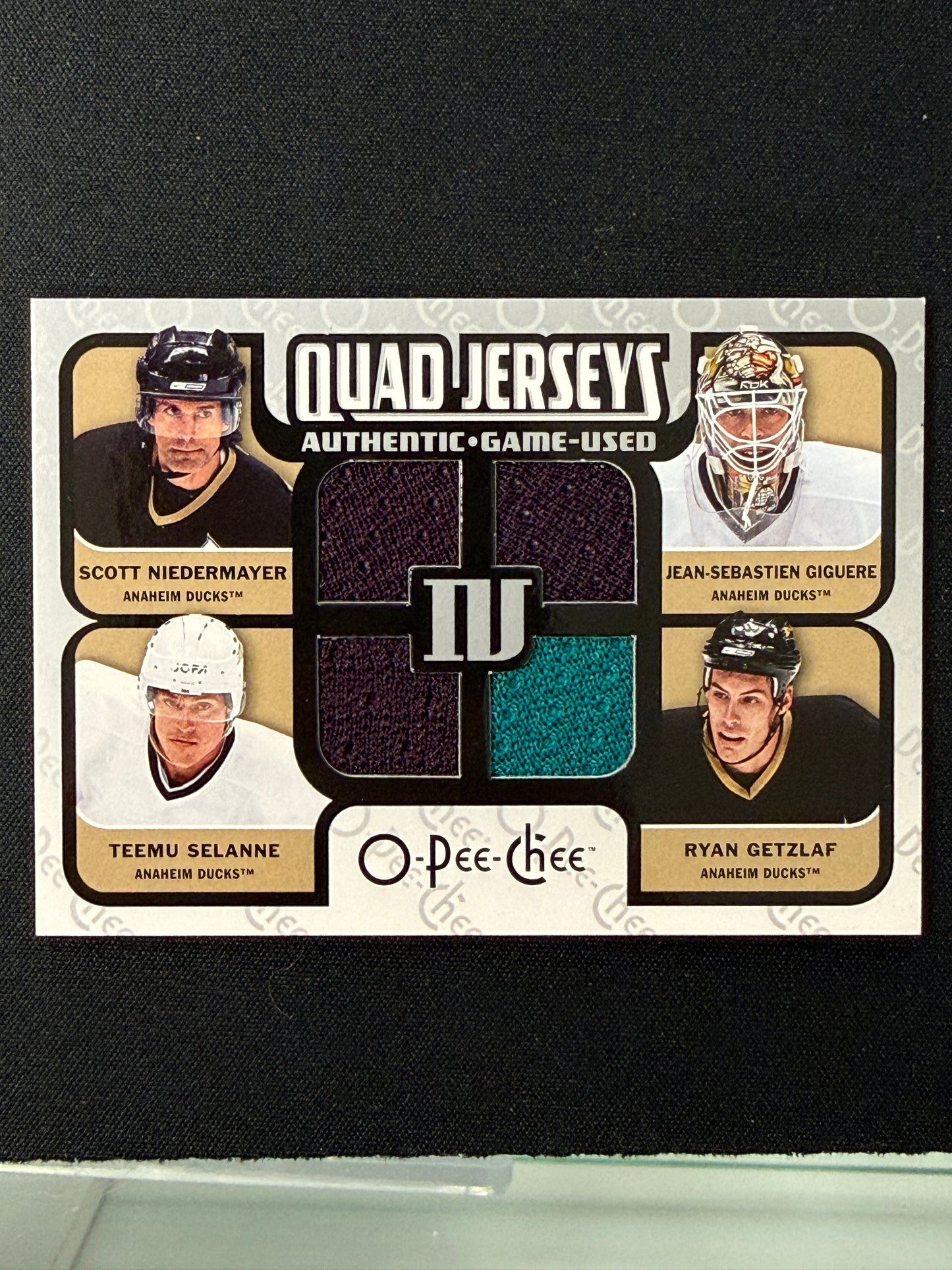 Anaheim Ducks Quad Jerseys 07-08 O Pee Chee Hockey QM-SNGG