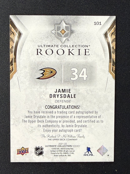 Jamie Drysdale 21-22 Ultimate Collection Hockey Rookie Autographs 38/299 #101