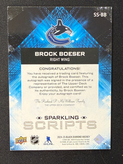 Brock Boeser 24-25 Black Diamond Hockey 25/25 SS-BB