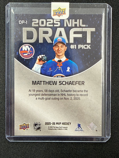 Matthew Schaefer 25-26 MVP Hockey 2025 NHL #1 Draft Pick