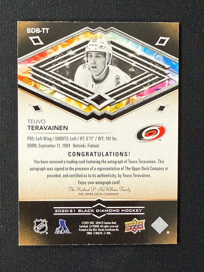 Teuvo Teravainen 20-21 Black Diamond Hockey Authentic Signature 47/99 BDB-TT