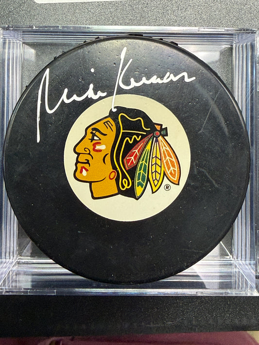 Mike Keenan Autographed Hockey Puck Chicago Blackhawks