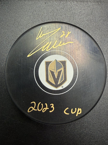 William Carrier “2023 Cup” Autographed Hockey Puck Vegas Golden Knights