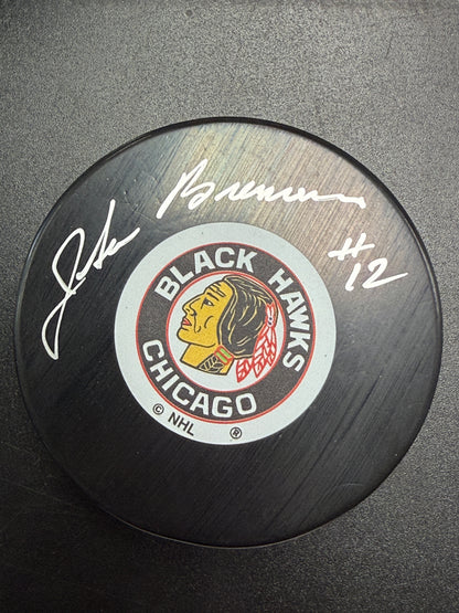 John Brennan #12 Chicago Blackhawks Autographed Puck