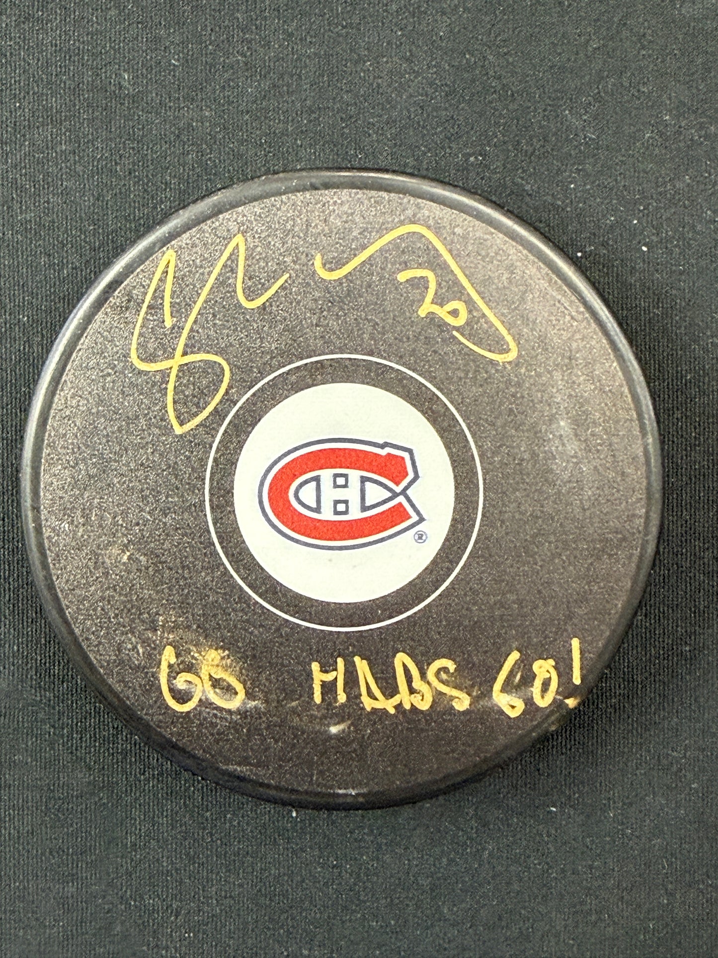Juraj Slafkovsky Montreal Canadiens Autographed Hockey Puck
