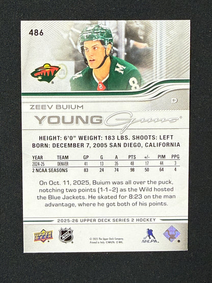 Zeev Buium #486 Young Guns