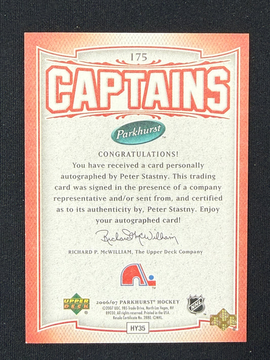 Peter Stastny #175 Parkhurst Captains Auto
