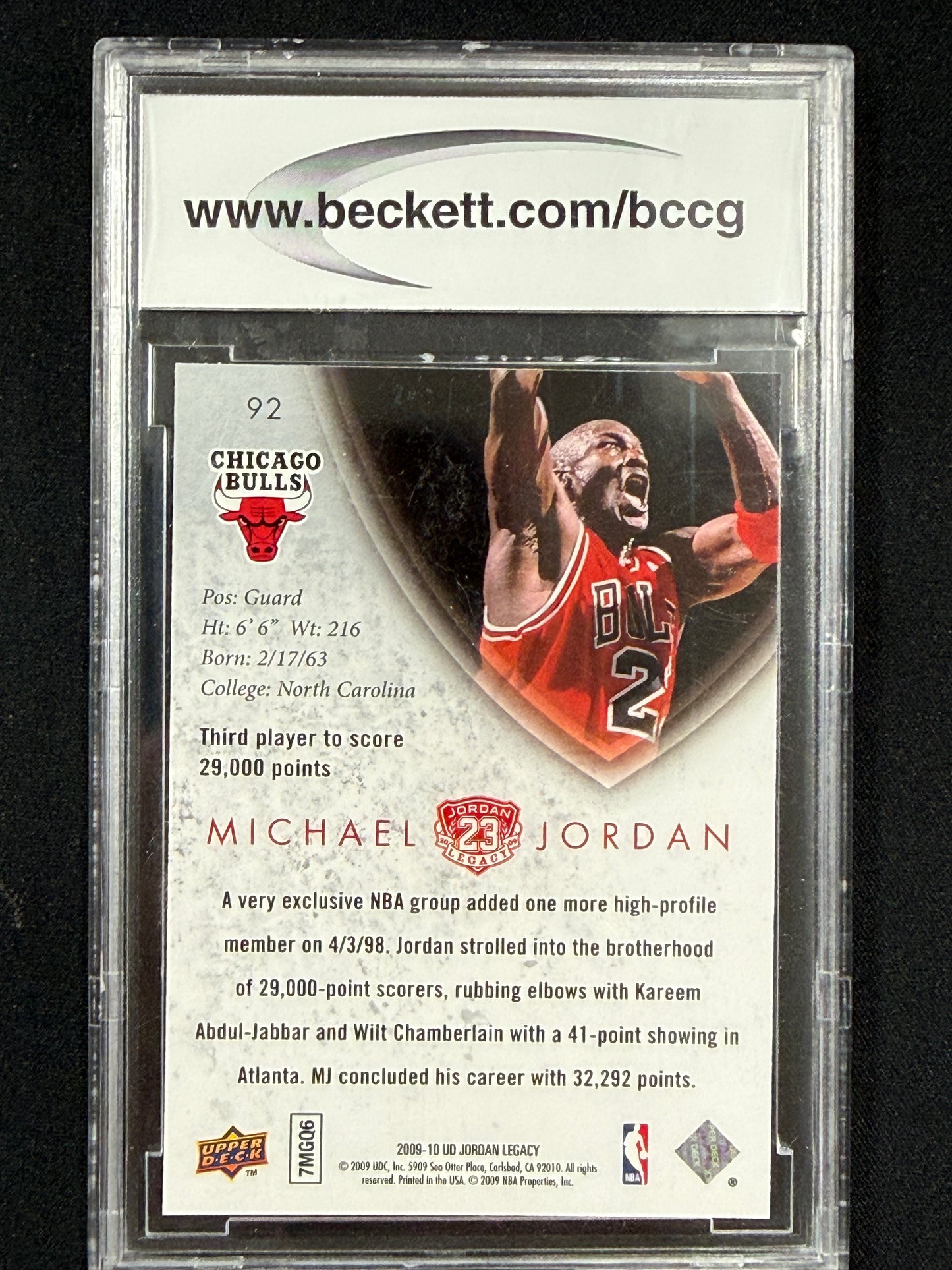 [BCCG 10] Michael Jordan #92 2009-10 UD MJ Legacy Collection