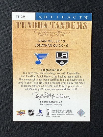 Ryan Miller / Jonathan Quick #TT-QM Tundra Tandems Dual Patch