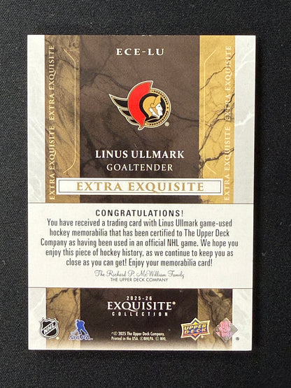 Linus Ullmark #ECE-LU 2025-26 Exquisite Collection 5/99