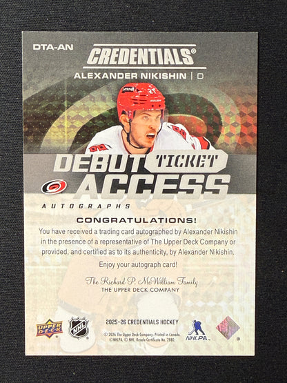 Alexander Nikishin 25-26 Credentials Hockey 109/199 DTA-AN