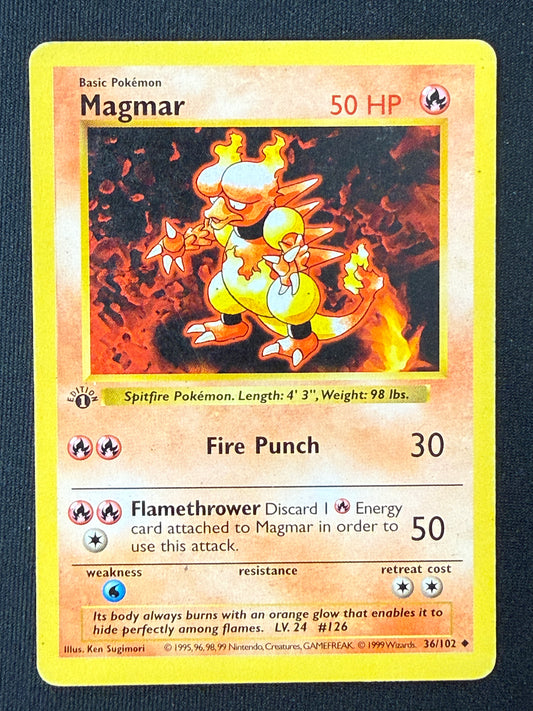 Magmar [1st, Shadowless] #36 Pokemon Base Set