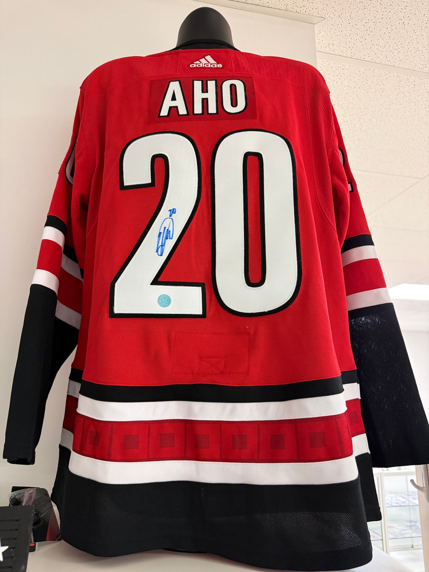 Sebastian Aho Autographed Adidas Jersey