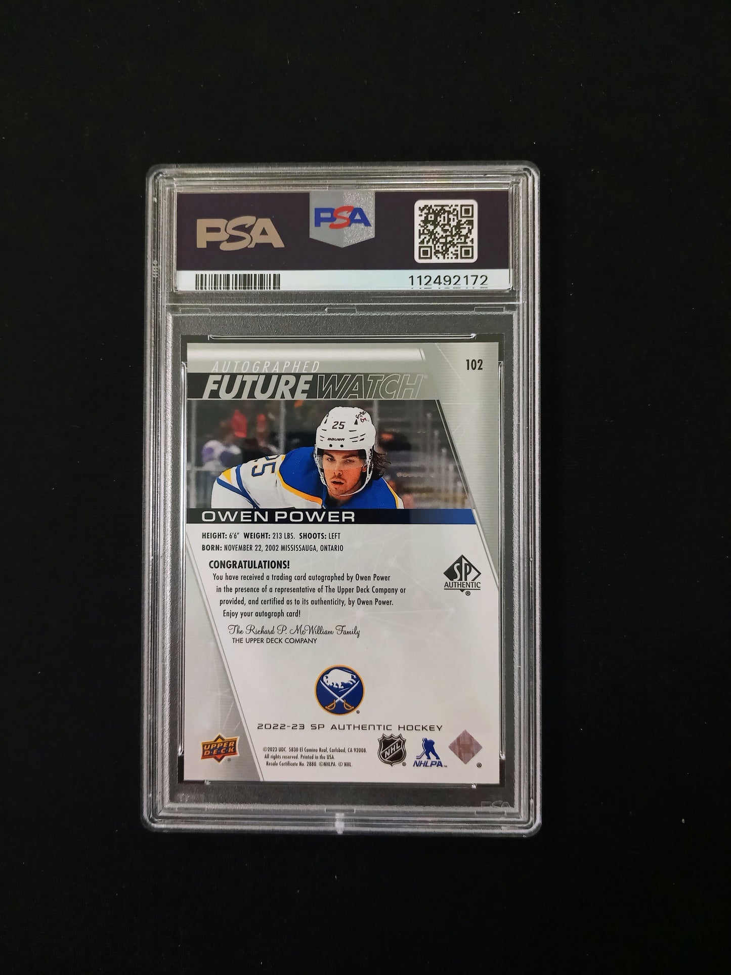 [PSA 10] Owen Power Auto #102 2022 SP Authentic
