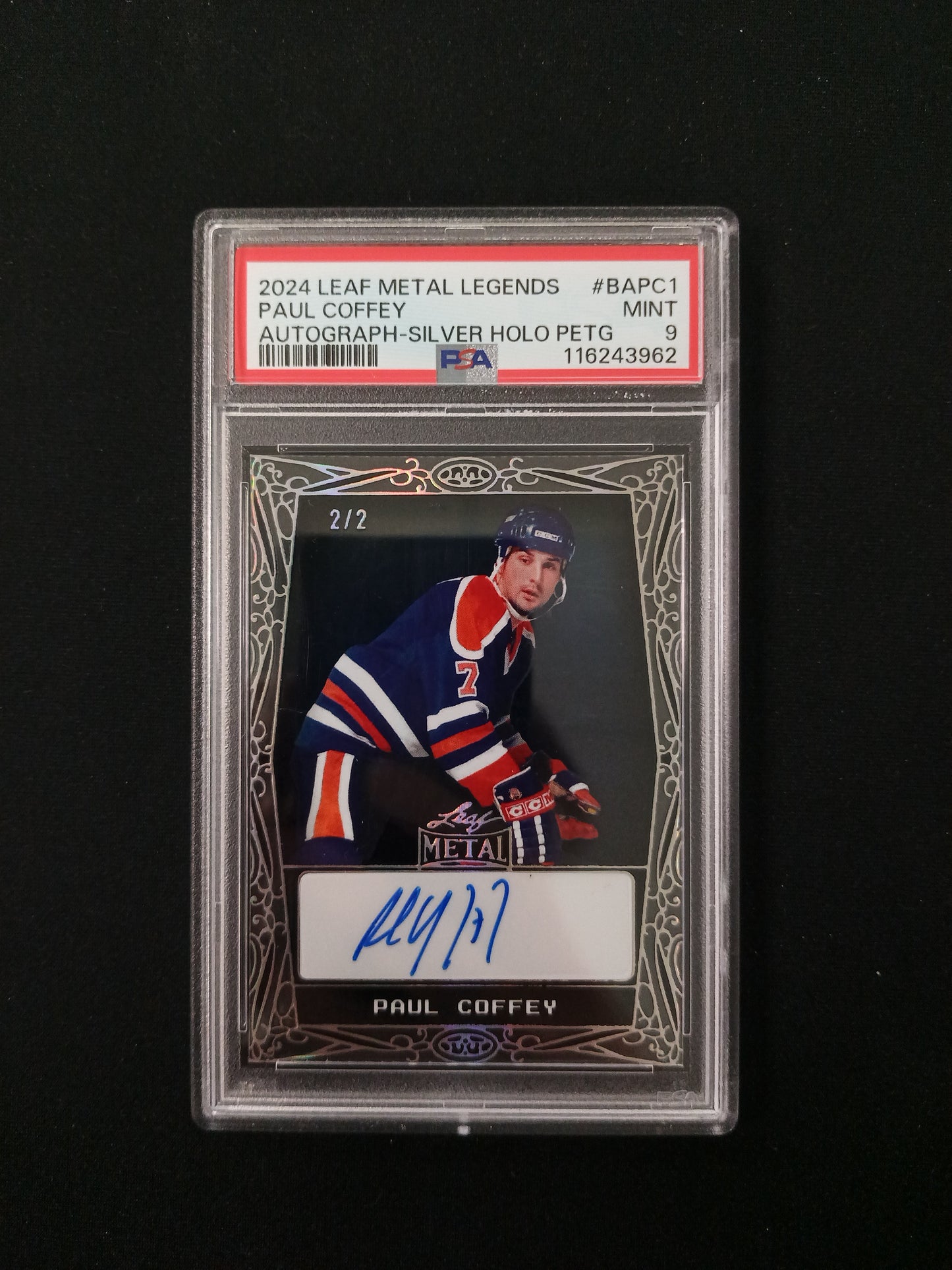 [PSA 9] Paul Coffey 2021 Leaf Metal Legends #BAPC1 Autograph-Silver Holo PETG