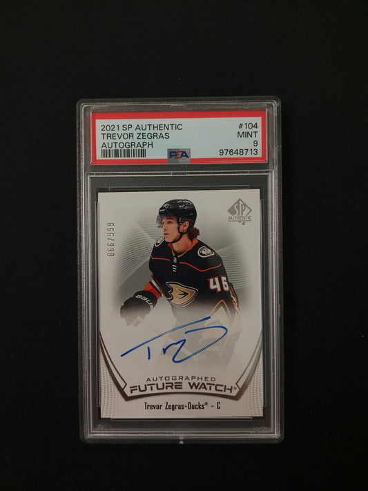 [PSA 9] Trevor Zegras Auto #104 2021 SP Authentic