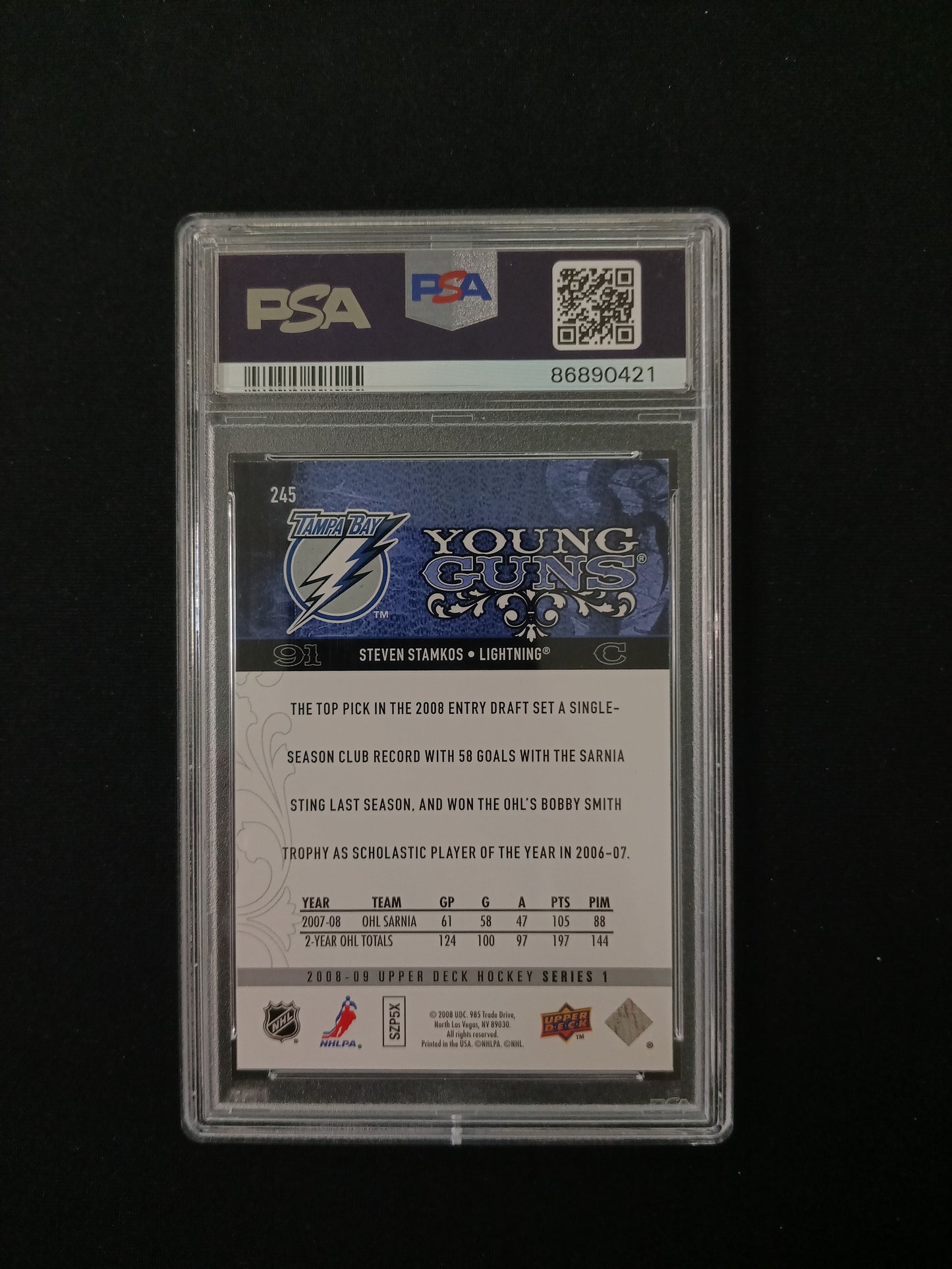 [PSA 9] Steven Stamkos #245 2008 Upper Deck