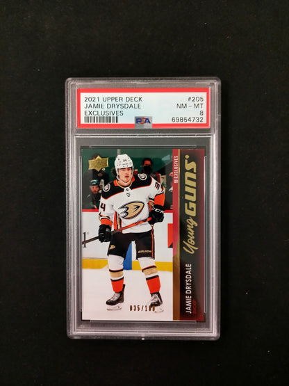 [PSA 8] 035/100 | Jamie Drysdale #205 Young Guns [UD Exclusives]