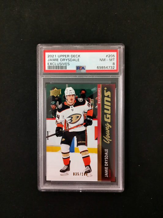 [PSA 8] 035/100 Jamie Drysdale #205 2021 Upper Deck Exclusive