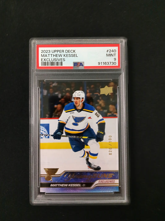 [PSA 9] Matthew Kessel #240 2023-24 Young Guns Exclusives Upper Deck Series 1 Hockey