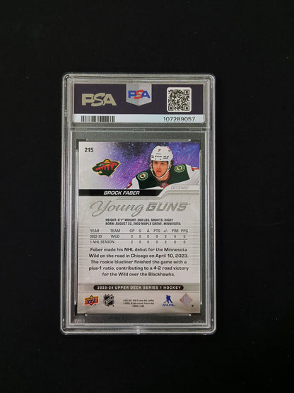 [PSA 9] Brock Faber #215 Young Guns