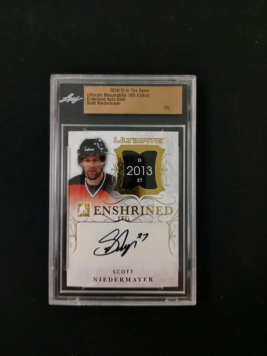 [Leaf] 2/5 Scott Neidermayer 2014/15 In The Game Ultimate Memorabilia Enshrined Auto Gold
