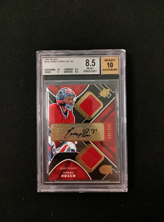 [BGS 8.5 - Auto 10] 340/499 Carey Price Auto Patch #233 2007-08 SPX