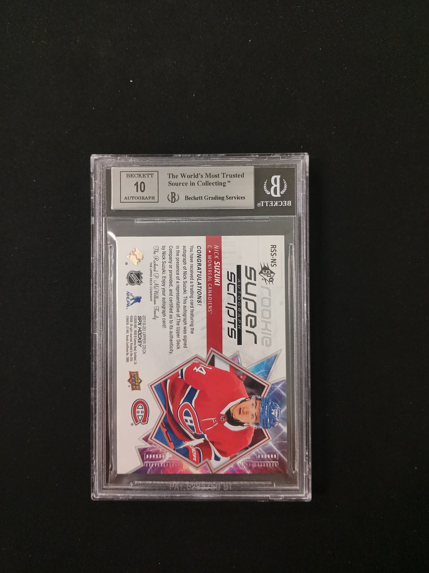 [BGS 9 - Auto 10] Nick Suzuki Auto #RSSNS 2019-20 SPX Rookie Superscripts