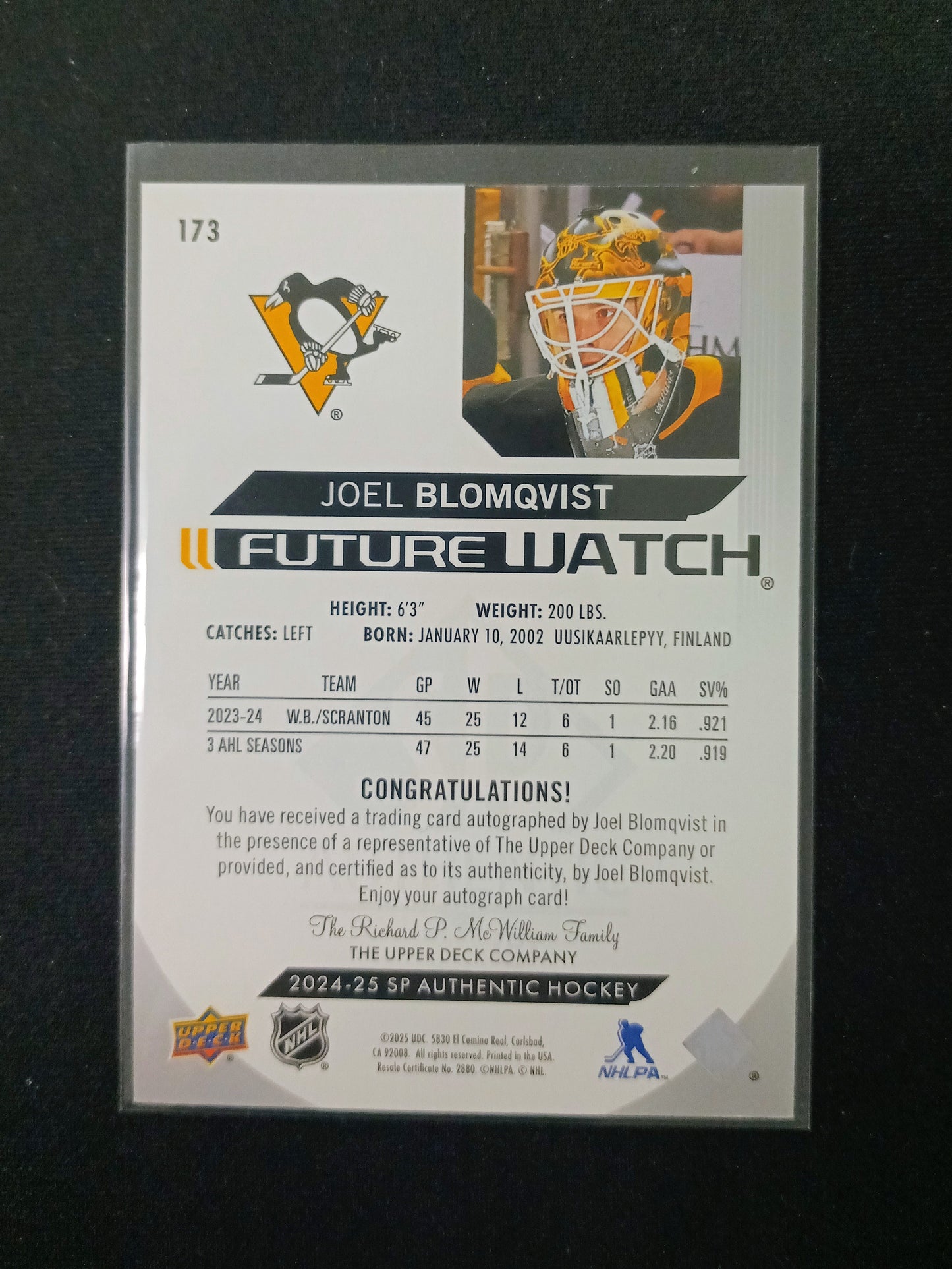430/999 | Joel Blomqvist #173 Future Watch Auto