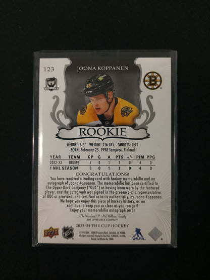 Joona Koppanen #123 Rookie Auto Patch