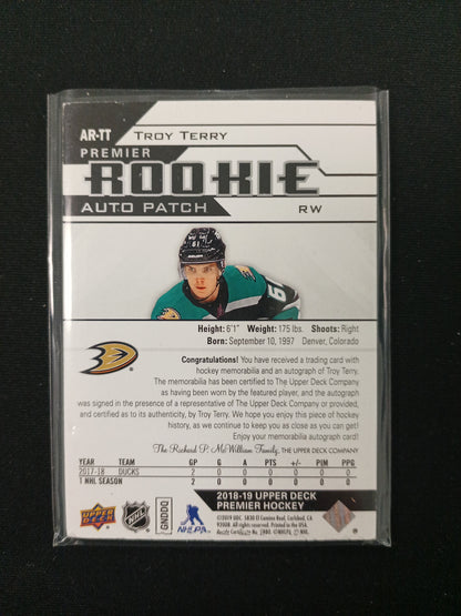 Troy Terry #AR-TT Premier Rookie Auto Patch