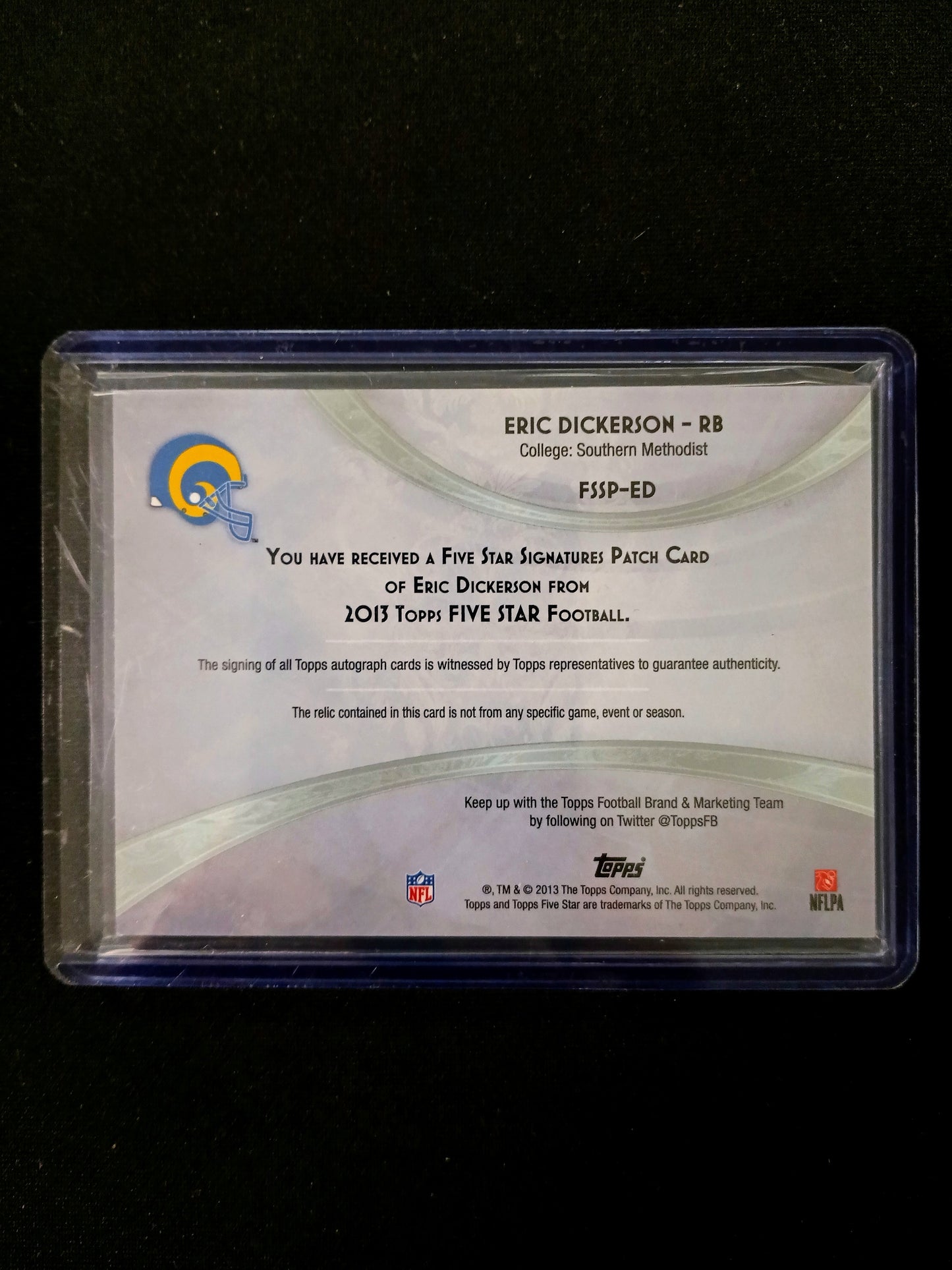 Eric Dickerson #FSSP-ED Five Star Football Auto Patch