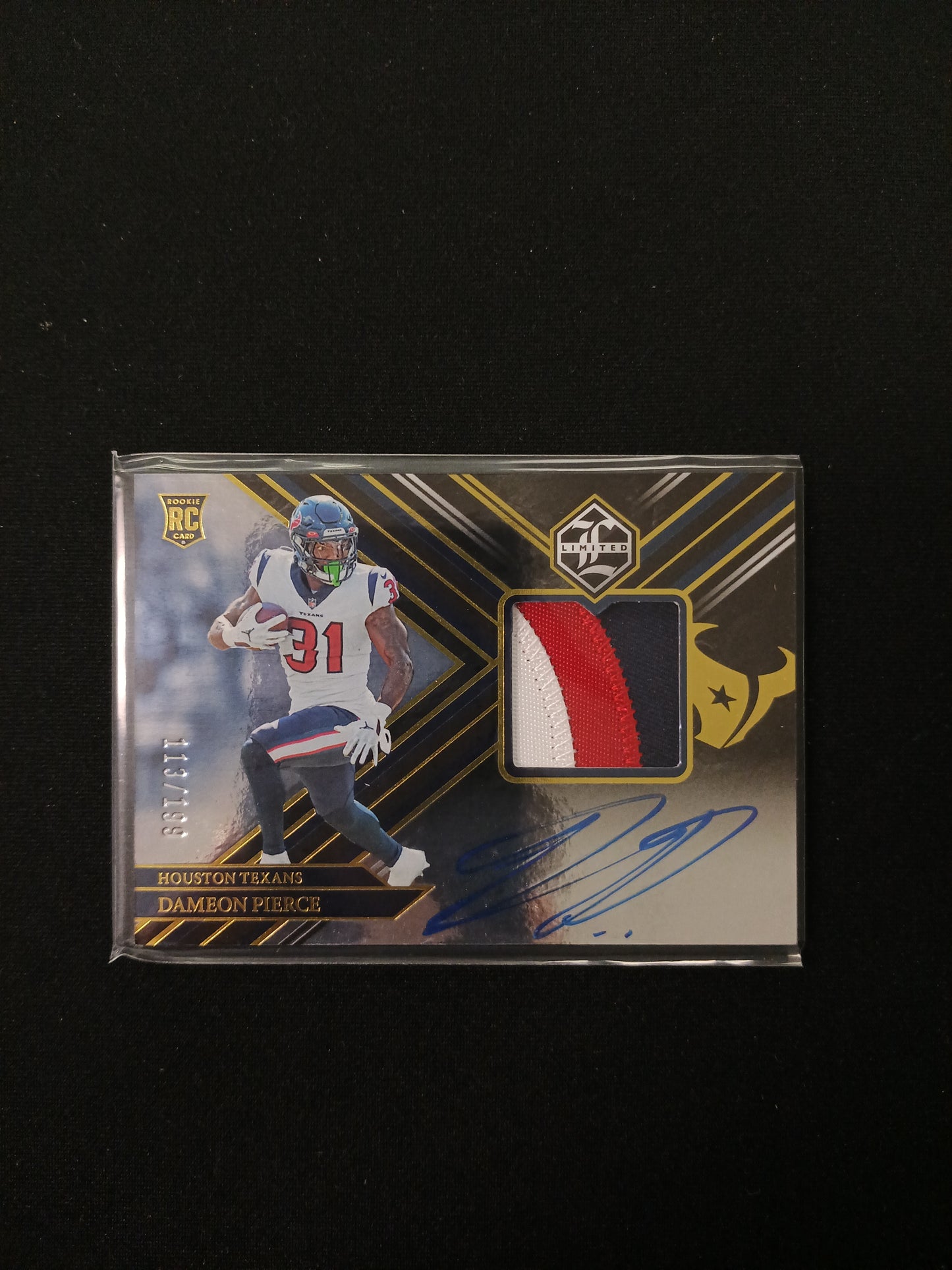 113/199 | Dameon Pierce [RC] #134 Limited Auto Patch
