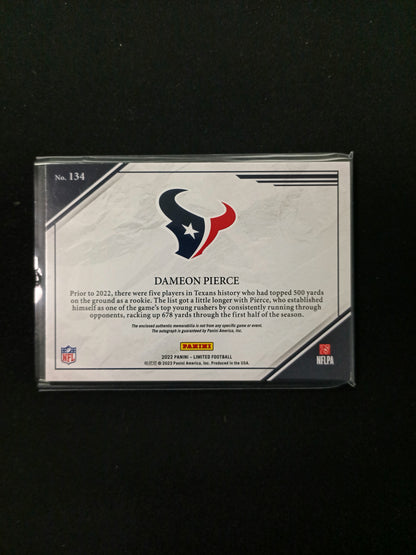 113/199 | Dameon Pierce [RC] #134 Limited Auto Patch
