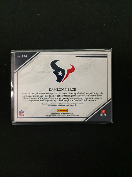 113/199 | Dameon Pierce [RC] #134 Limited Auto Patch