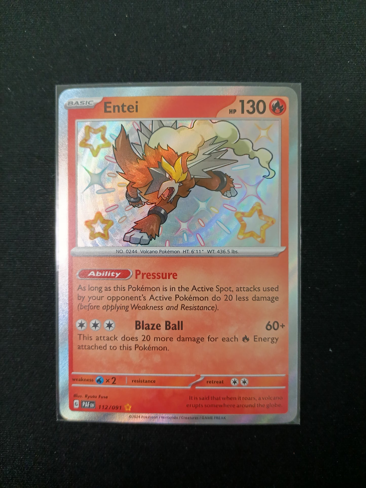 Entei #112 Pokemon Paldean Fates