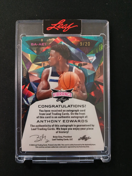 9/20 Anthony Edwards #BA-AE1 Vibrance Leaf Auto