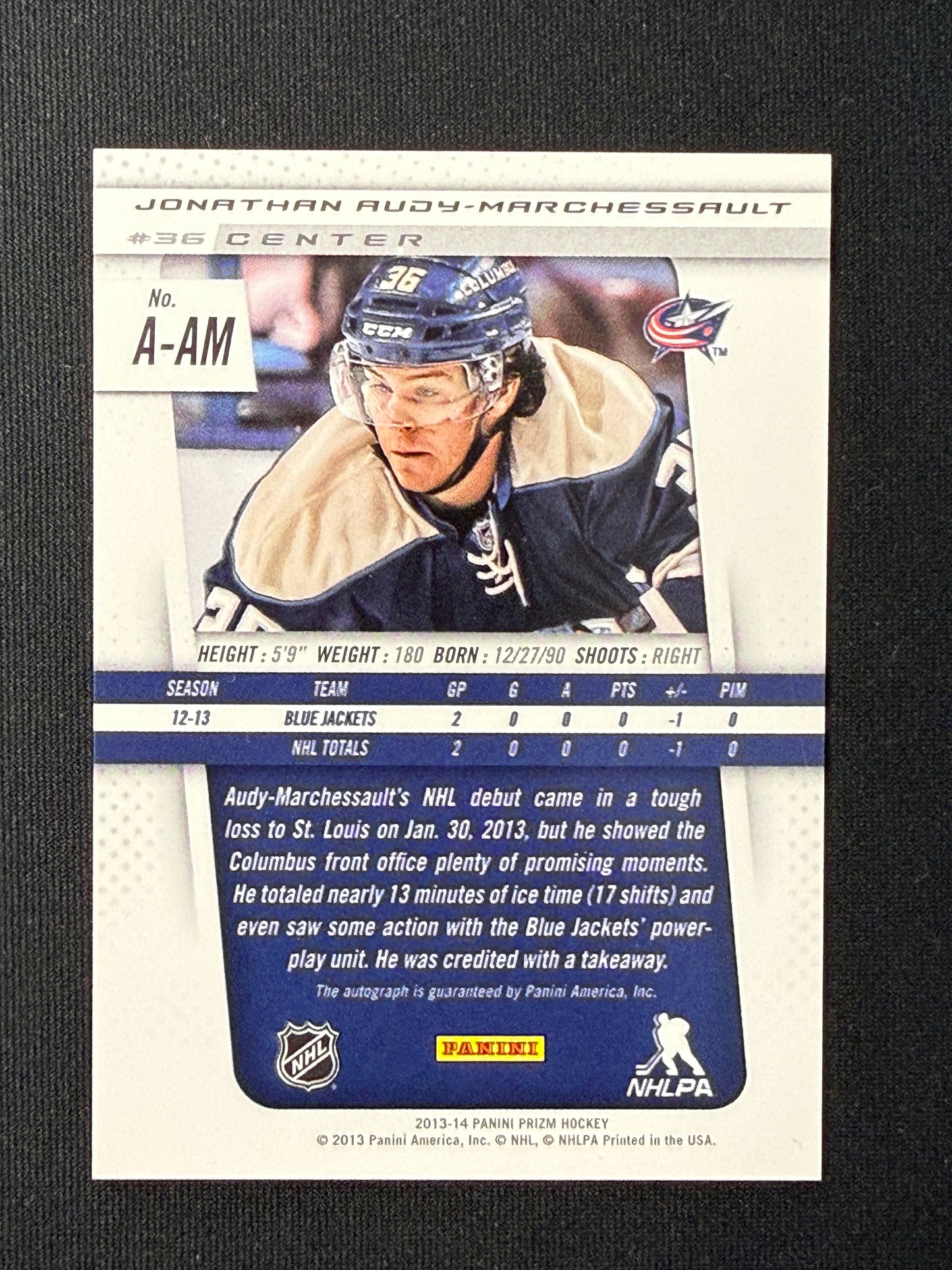 Jonathan Andy-Marchessault #A-AM Prizm Rookie Auto