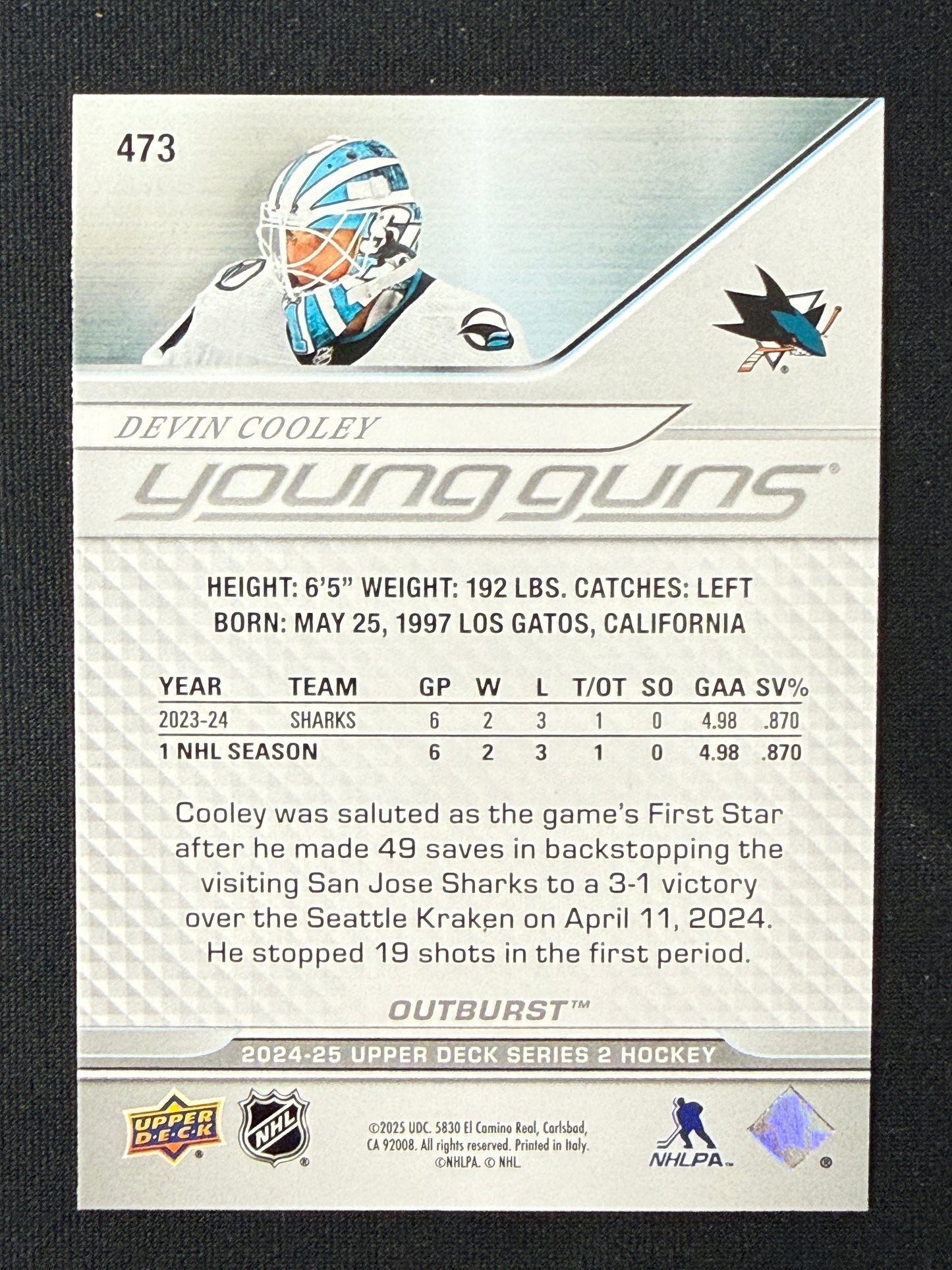 Devin Cooley #473 Young Guns [Silver Outburst]