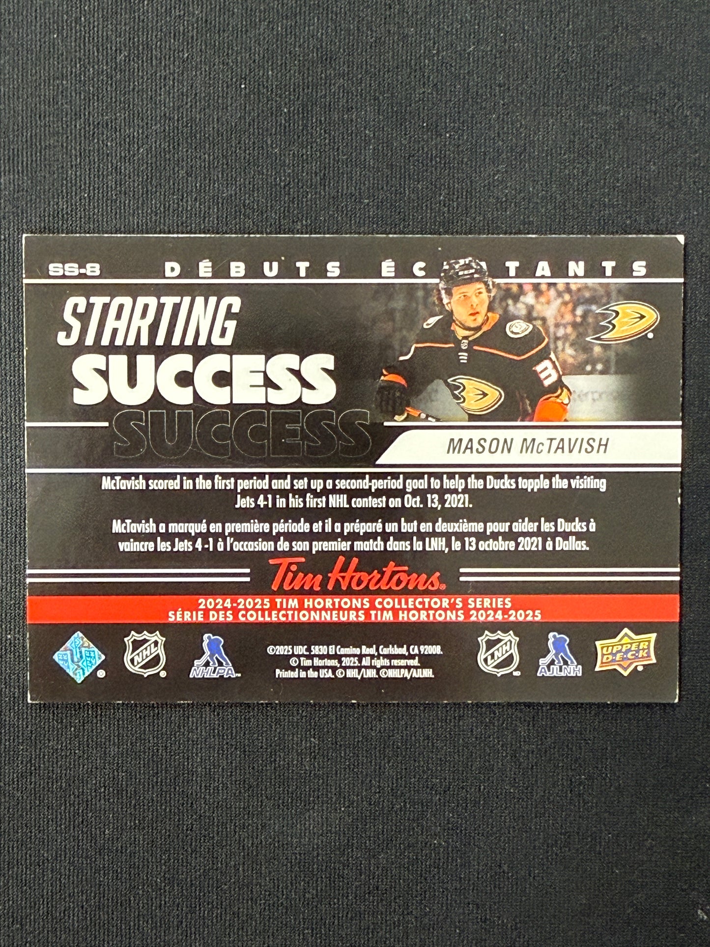 Mason McTavish #SS-8 Starting Success
