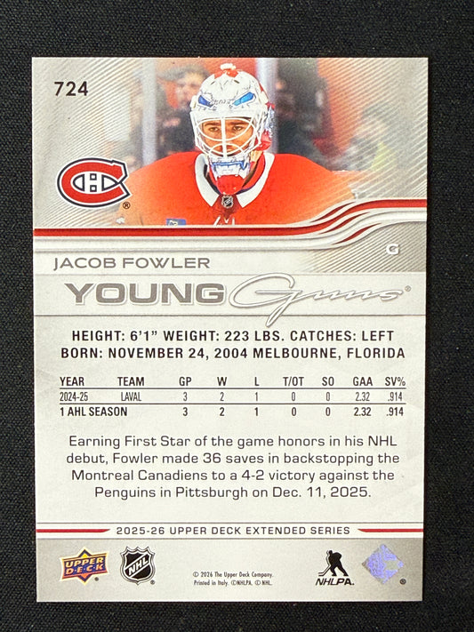 Jacob Fowler #724 Young Guns