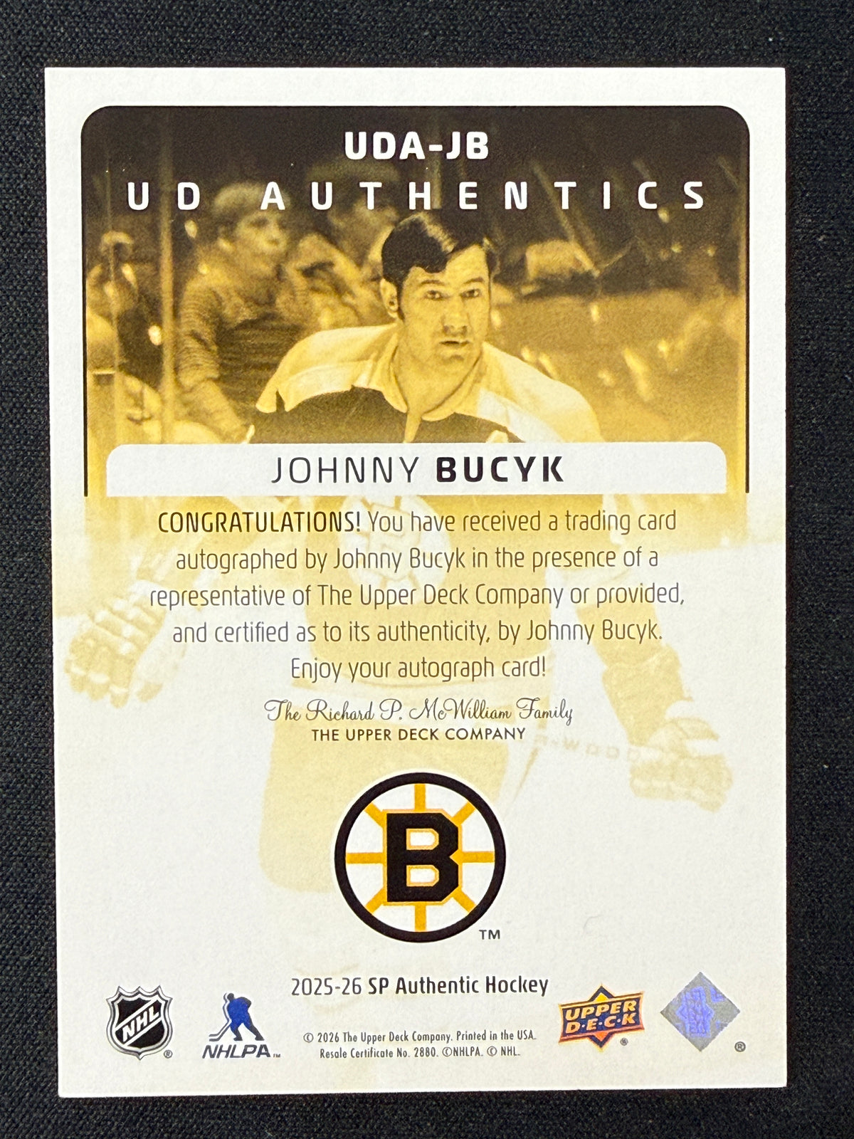 Johnny Buyck 25-26 SP Authentic UD Authentics