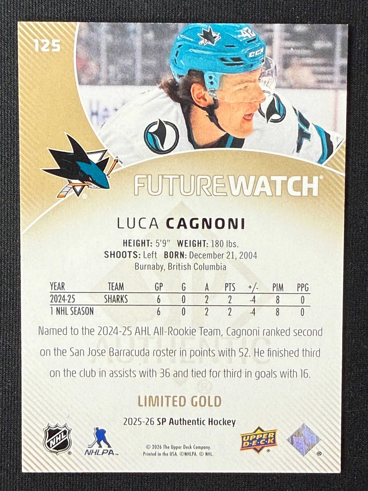 Luca Cagnoni #125 Future Watch Limited [Gold] | 29/99